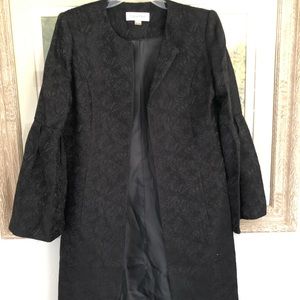 Black embroidered Calvin Klein long jacket